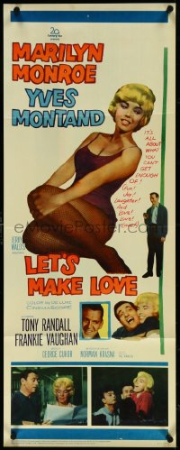 5k0938 LET'S MAKE LOVE insert 1960 great images of super sexy Marilyn Monroe & Yves Montand!