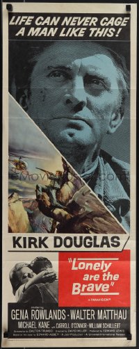 5k0942 LONELY ARE THE BRAVE insert 1962 Kirk Douglas classic, who was strong enough to tame him?