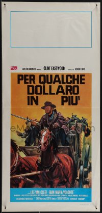 5k0890 FOR A FEW DOLLARS MORE Italian locandina R1970s Leone, art of Clint Eastwood, black title!