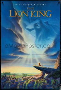 5k0440 LION KING DS 1sh 1994 Disney Africa, John Alvin art of Simba on Pride Rock with Mufasa in sky