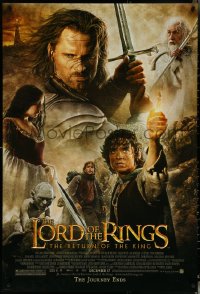 5k0447 LORD OF THE RINGS: THE RETURN OF THE KING advance DS 1sh 2003 Jackson, cast montage!