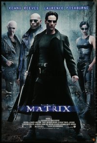 5k0170 MATRIX 27x40 video poster 1999 Keanu Reeves, Moss, Fishburne, Pantoliano, Wachowskis!