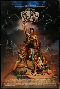 5k0465 NATIONAL LAMPOON'S EUROPEAN VACATION 1sh 1985 Chevy Chase, wacky fantasy art by Vallejo!