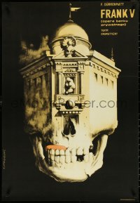 5k0250 FRANK V second printing stage play Polish 23x33 1970 Starowieyski art of skull building!