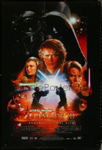 5k0495 REVENGE OF THE SITH style B DS 1sh 2005 Star Wars Episode III, cool art by Drew Struzan!