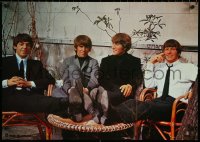 5k0883 BEATLES 20x29 Japanese music poster 1980s George, Paul, Ringo & John w/ feet up, Toshiba EMI!