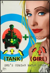 5k0535 TANK GIRL teaser 1sh 1995 Lori Petty, based on the comic strip, cool blacklight design!