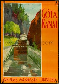 5k0224 GOTA KANAL 27x38 Swedish travel poster 1920s art by Hjalmar Thoresson, ultra rare!