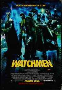 5k0559 WATCHMEN int'l advance 1sh 2009 Zack Snyder, Crudup, Jackie Earle Haley, who's watching?