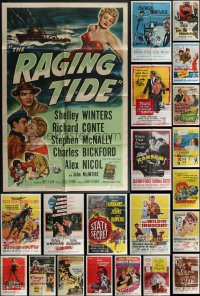 5m0156 LOT OF 51 FOLDED 1950S ONE-SHEETS 1950s great images from a variety of different movies!