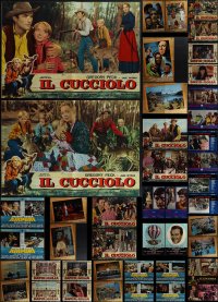 5m0700 LOT OF 66 FORMERLY FOLDED ITALIAN 19X27 PHOTOBUSTAS 1960s-1970s a variety of movie scenes!