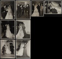 5m0387 LOT OF 7 10X13 & 1 11X14 ELIZABETH TAYLOR & CONRAD HILTON DELUXE WEDDING PHOTOS 1950 cool!