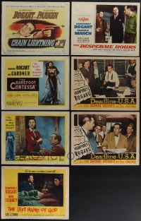 5m0293 LOT OF 7 HUMPHREY BOGART LOBBY CARDS 1940s-1950s Deadline USA, Desperate Hours & more!