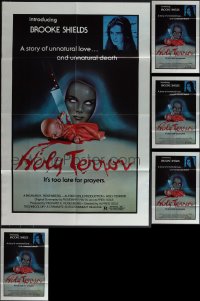 5m0203 LOT OF 7 FOLDED ALICE SWEET ALICE R81 ONE-SHEETS R1981 creepy art, re-titled Holy Terror!