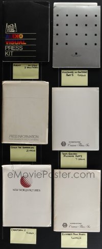 5m0345 LOT OF 6 PRESSKITS 1982 - 1989 containing a total of 42 8x10 stills & 2 35mm slides!