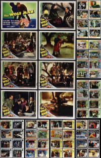 5m0421 LOT OF 72 HORROR/SCI-FI REPRO LOBBY CARDS 2010s complete sets from classic movies!