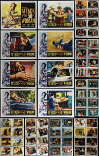 5m0424 LOT OF 65 HORROR/SCI-FI REPRO LOBBY CARDS 2010s complete sets from classic movies!