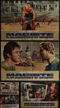 5m0717 LOT OF 9 FORMERLY FOLDED TERROR OF ROME AGAINST THE SON OF HERCULES ITALIAN 19X27 PHOTOBUSTAS 1964