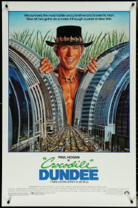 5m0887 LOT OF 8 UNFOLDED SINGLE-SIDED 27X41 CROCODILE DUNDEE ONE-SHEETS 1986 Paul Hogan by Goozee!