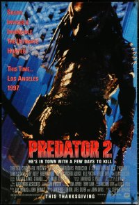 5m0936 LOT OF 6 UNFOLDED DOUBLE-SIDED ADVANCE PREDATOR 2 ONE-SHEETS 1990 the ultimate hunter!