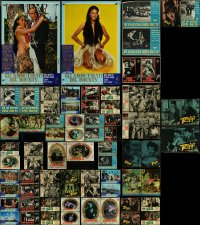 5m0699 LOT OF 69 FORMERLY FOLDED ITALIAN 19X27 PHOTOBUSTAS 1960s a variety of movie scenes!