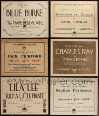 5m0299 LOT OF 6 PARAMOUNT TRUE TITLE CARDS 1910s Billie Burke, Jack Pickford, Lila Lee & more!