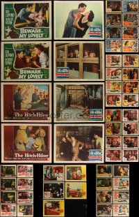 5m0246 LOT OF 69 FILM NOIR/CRIME LOBBY CARDS 1950s incomplete sets from several movies!