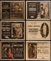 5m0298 LOT OF 6 REALART TITLE CARDS 1920s Bebe Daniels, May McAvoy, great images from silent movies!