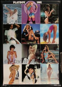 5m0727 LOT OF 6 UNFOLDED PLAYBOY 1981 CALENDAR COMMERCIAL POSTERS 1981 sexy girls for every month!