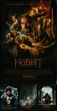 5m0940 LOT OF 6 UNFOLDED DOUBLE-SIDED 27X40 HOBBIT/LORD OF THE RINGS SERIES ONE-SHEETS 2000s-2010s