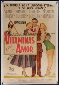 5p0886 MONKEY BUSINESS linen Argentinean 1952 Cary Grant, Ginger Rogers, sexy Marilyn Monroe, Howard Hawks