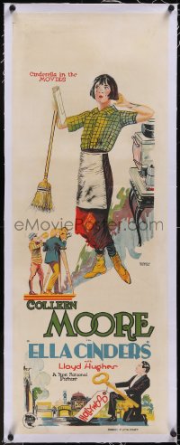 5p1070 ELLA CINDERS linen long Aust daybill 1926 Davies art of poor Cinderella Colleen Moore, rare!