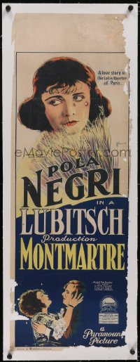 5p1080 MONTMARTRE linen long Aust daybill 1924 Lubitsch, Pola Negri, John Richardson art, ultra rare!