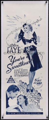 5p1099 YOU'RE A SWEETHEART linen long Aust daybill 1937 Alice Faye, George Murphy & showgirls, rare!