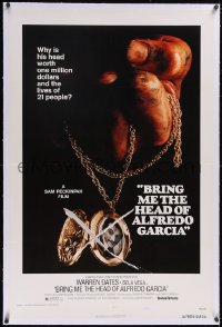 5p0447 BRING ME THE HEAD OF ALFREDO GARCIA linen 1sh 1974 worth one million dollars & 21 lives!