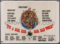 5p0834 IT'S A MAD, MAD, MAD, MAD WORLD linen style A British quad 1964 Davis art, day-glo, rare!