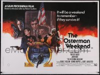 5p0838 OSTERMAN WEEKEND linen British quad 1983 typical Sam Peckinpah, different Bysouth art, rare!