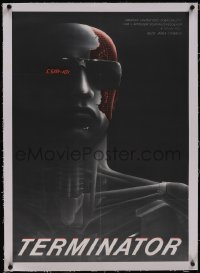 5p0740 TERMINATOR linen Czech 23x32 1990 best different art of cyborg Arnold Schwarzenegger by Pecak!