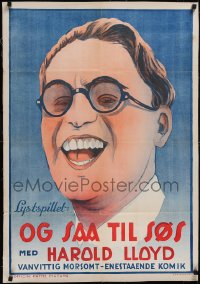 5p0283 SAILOR-MADE MAN Danish R1930s Hal Roach, great different art of Harold Lloyd, ultra rare!