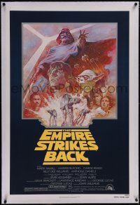 5p0686 EMPIRE STRIKES BACK linen NSS style 1sh R1981 George Lucas sci-fi classic, art by Tom Jung!