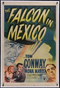 5p0484 FALCON IN MEXICO linen 1sh 1944 detective Tom Conway and pretty Mona Maris, cool noir art!