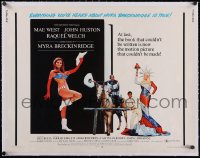 5p0970 MYRA BRECKINRIDGE linen 1/2sh 1970 John Huston, Mae West & sexy patriotic Raquel Welch!