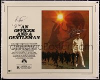 5p0971 OFFICER & A GENTLEMAN signed linen 1/2sh 1982 by BOTH Richard Gere AND Louis Gossett Jr.!