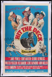 5p0518 HIT THE DECK linen 1sh 1955 Debbie Reynolds, Jane Powell, Tony Martin, Pidgeon, Ann Miller