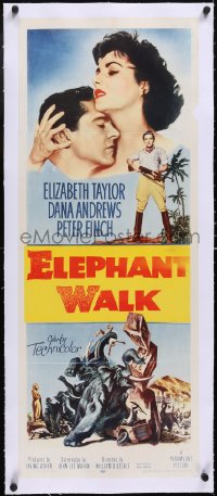 5p0928 ELEPHANT WALK linen insert 1954 Elizabeth Taylor, Dana Andrews & Peter Finch, elephant art!