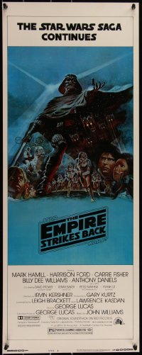 5p0334 EMPIRE STRIKES BACK style B insert 1980 Lucas classic, more rare alternate dark blue version!