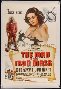 5p0562 MAN IN THE IRON MASK linen 1sh 1939 Louis Hayward, sexy Joan Bennett, James Whale, rare!