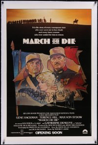 5p0709 MARCH OR DIE linen advance 1sh 1976 Hackman, Hill, French Foreign Legion, art by Drew Struzan!