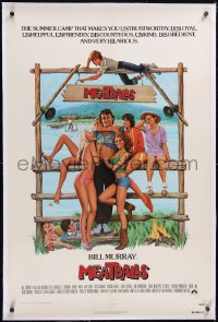 5p0711 MEATBALLS linen int'l 1sh 1979 Ivan Reitman, Kane art of Bill Murray & sexy summer camp girls!