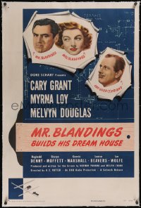 5p0570 MR. BLANDINGS BUILDS HIS DREAM HOUSE linen 1sh 1948 Cary Grant, Myrna Loy, Melvyn Douglas